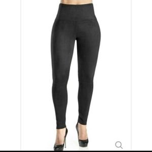Lysee Black Stretch Suede Leggings L XL 14 16